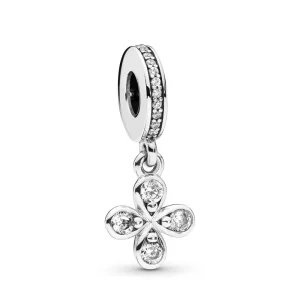 (image pour) Charm pendant Fleur à Quatre Pétales en Argent, Argent 925/1000ᵉ, PANDORA France