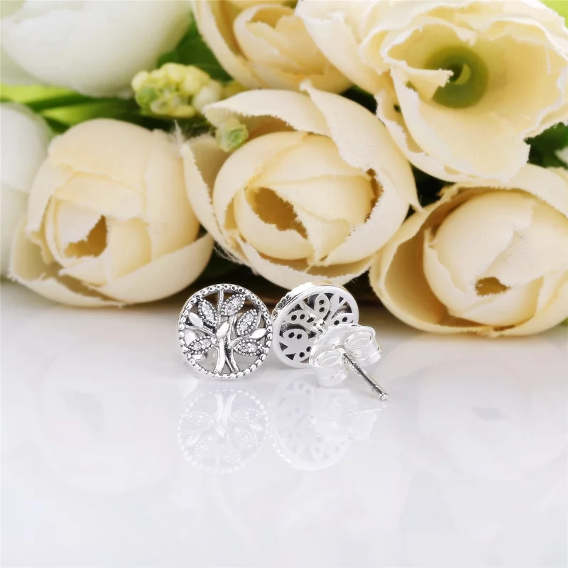 (image pour) Clous d'oreilles Arbres de la vie en Argent PANDORA France - 297843CZ - Afficher 3