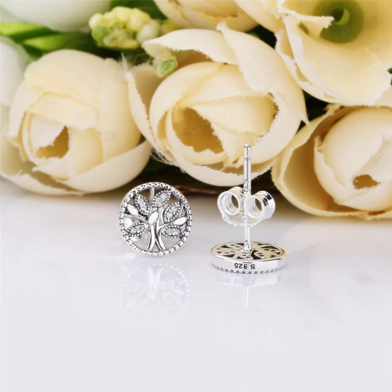 (image pour) Clous d'oreilles Arbres de la vie en Argent PANDORA France - 297843CZ - Afficher 4