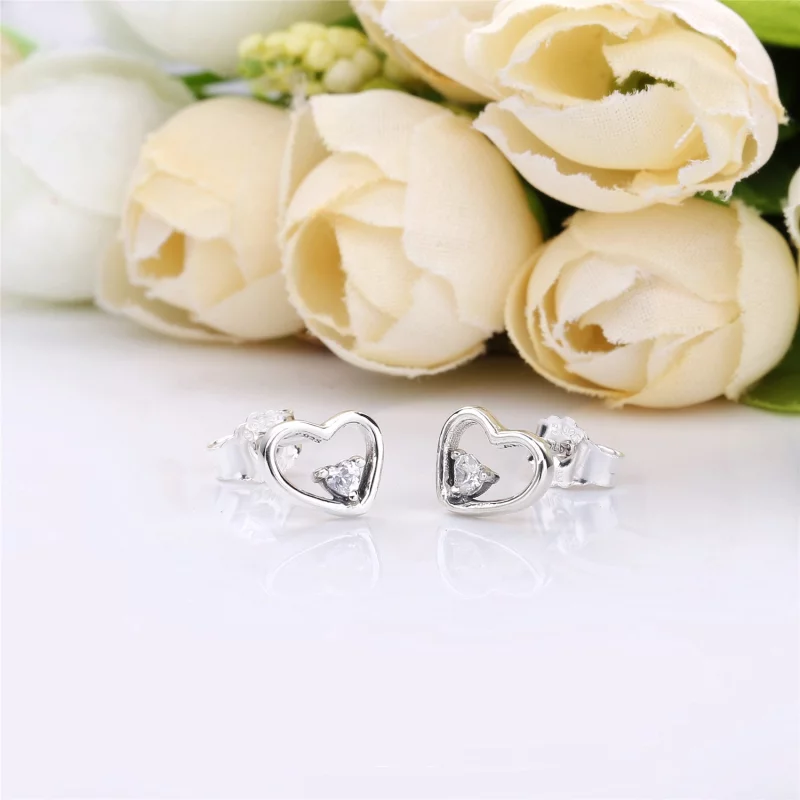 (image pour) Clous d’oreilles Cœurs Stylisés en Argent PANDORA France - 297813CZ - Afficher 3