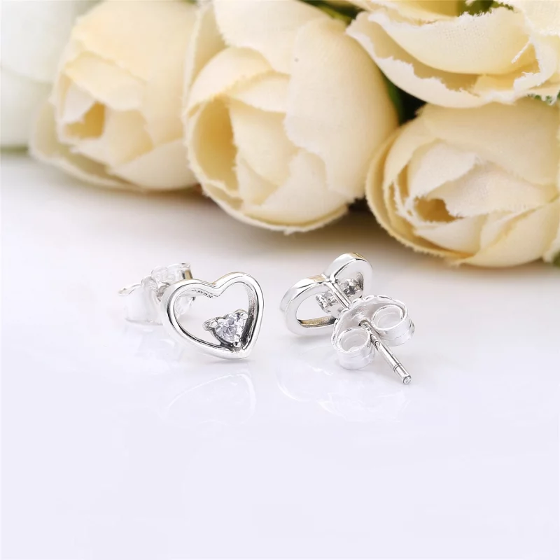 (image pour) Clous d’oreilles Cœurs Stylisés en Argent PANDORA France - 297813CZ - Afficher 4
