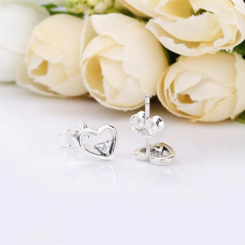 (image pour) Clous d’oreilles Cœurs Stylisés en Argent PANDORA France - 297813CZ - Afficher 5
