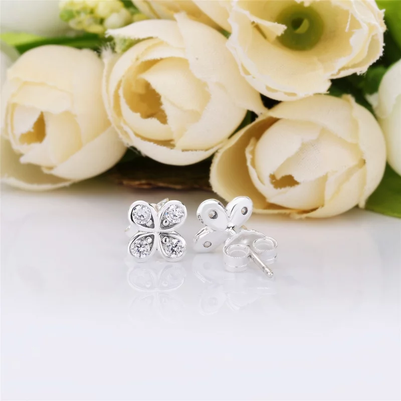 (image pour) Clous d’oreilles Fleurs à Quatre Pétales en Argent, Argent 925/10 PANDORA France - Afficher 3