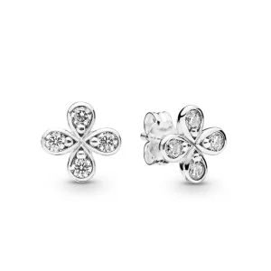 (image pour) Clous d’oreilles Fleurs à Quatre Pétales en Argent, Argent 925/10 PANDORA France