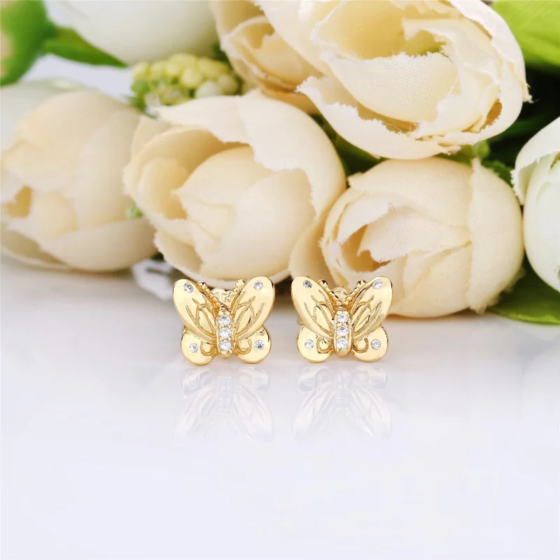 (image pour) Clous d’oreilles Papillon en PANDORA Shine™, PANDORA Shine™, argent - 267921CZ - Afficher 2