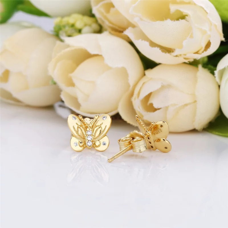 (image pour) Clous d’oreilles Papillon en PANDORA Shine™, PANDORA Shine™, argent - 267921CZ - Afficher 3