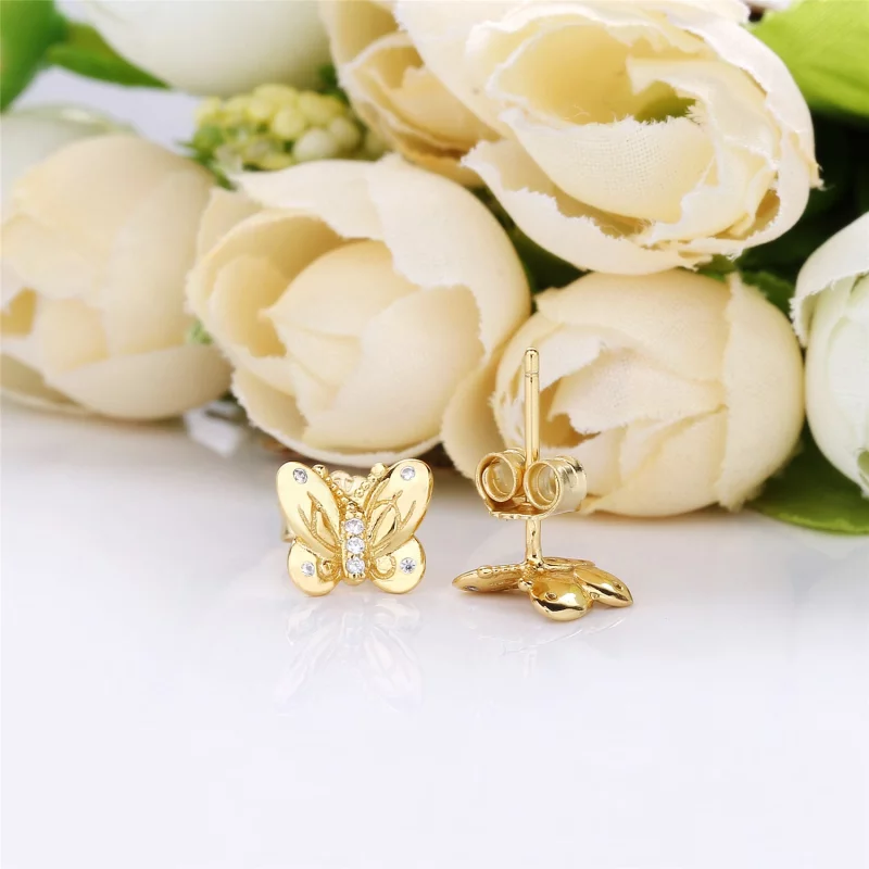 (image pour) Clous d’oreilles Papillon en PANDORA Shine™, PANDORA Shine™, argent - 267921CZ - Afficher 4