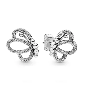 Clous d’oreilles Silhouettes de Papillon ajourés Argent, Argent 9 PANDORA France (image pour) Clous d’oreilles Silhouettes de Papillon ajourés Argent, Argent 9 PANDORA France