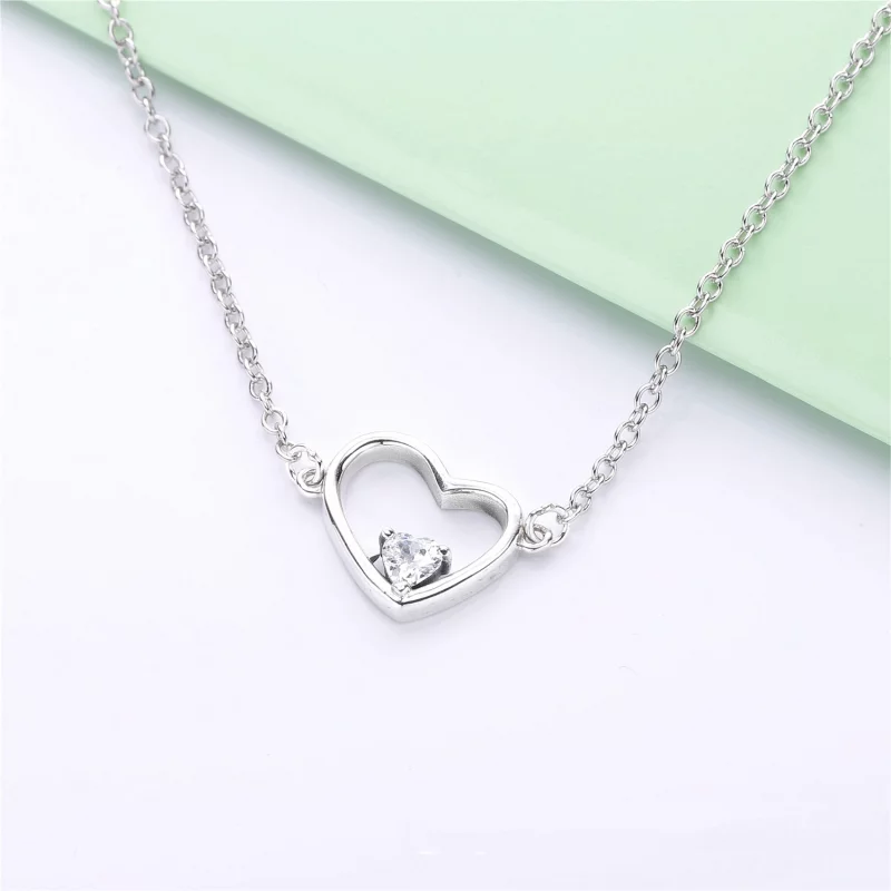 (image pour) Collier Cœur Stylisé en Argent PANDORA France - 397797CZ - Afficher 2