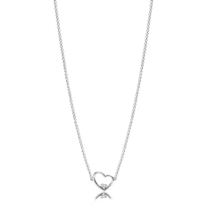 Collier Cœur Stylisé en Argent PANDORA France - 397797CZ (image pour) Collier Cœur Stylisé en Argent PANDORA France - 397797CZ