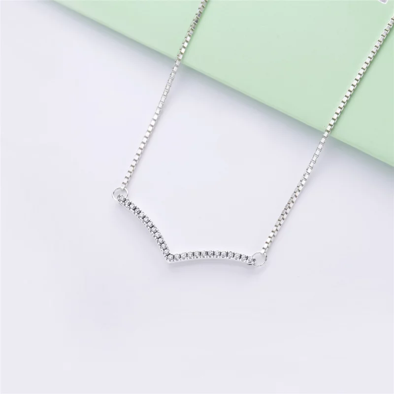 (image pour) Collier Vœu Scintillant en Argent, Argent 925/1000ᵉ, Oxyde de zir PANDORA France - Afficher 2