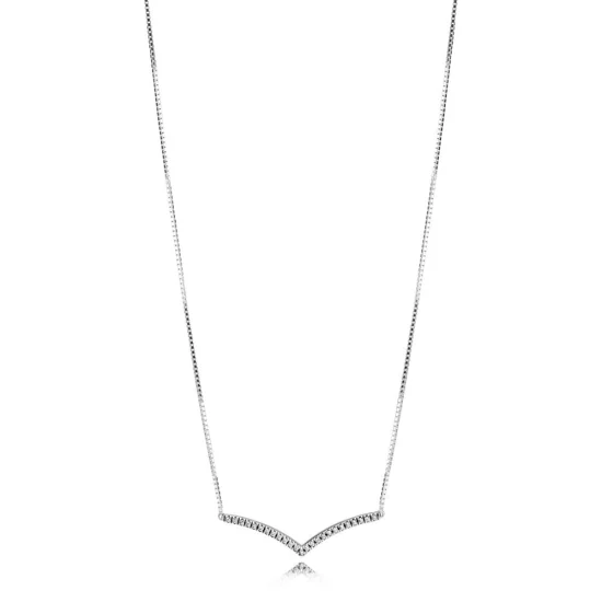 (image pour) Collier Vœu Scintillant en Argent, Argent 925/1000ᵉ, Oxyde de zir PANDORA France