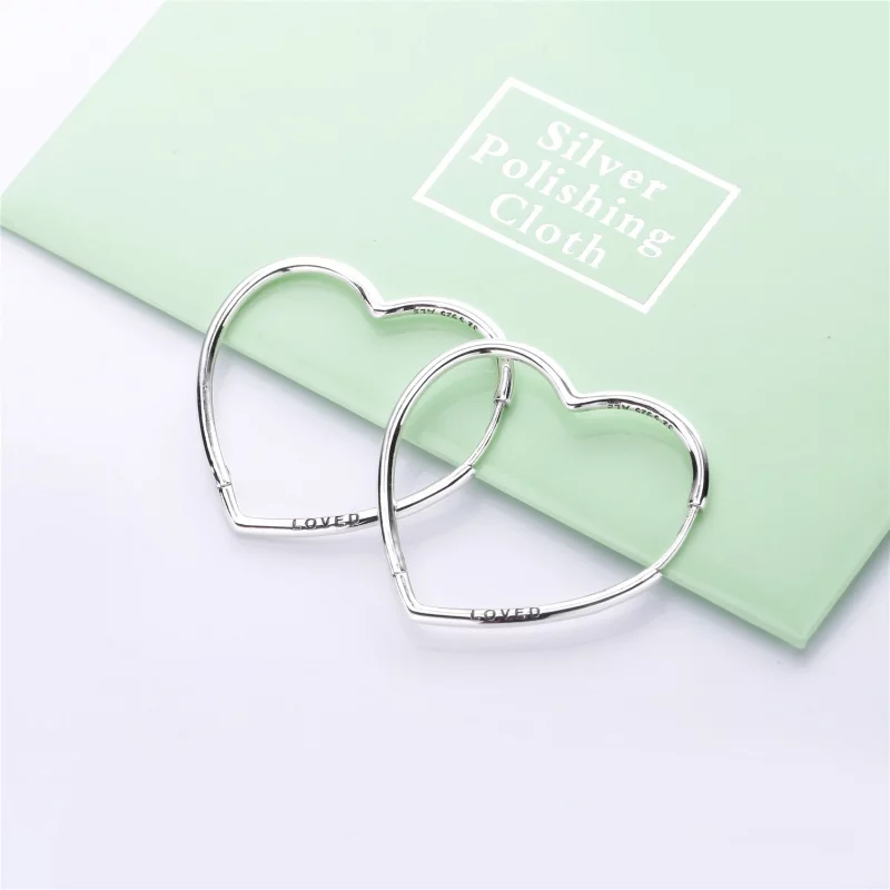 (image pour) Créoles Cœurs Stylisés en Argent, Argent 925/1000ᵉ – Boutique PAN PANDORA France - Afficher 2