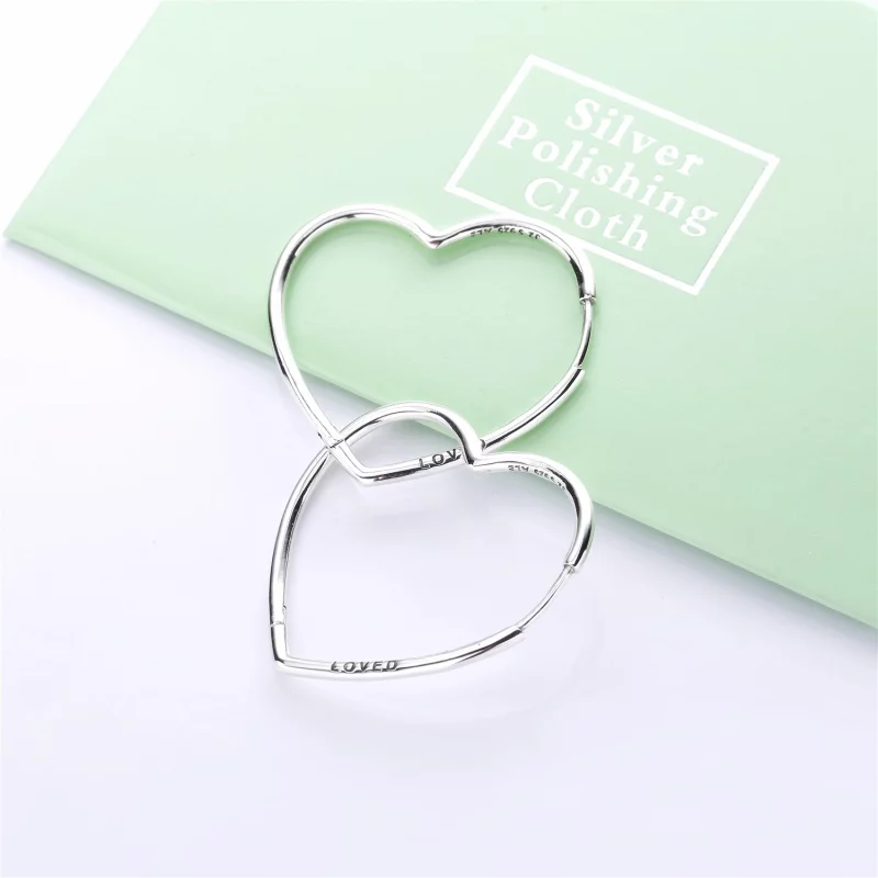 (image pour) Créoles Cœurs Stylisés en Argent, Argent 925/1000ᵉ – Boutique PAN PANDORA France - Afficher 3
