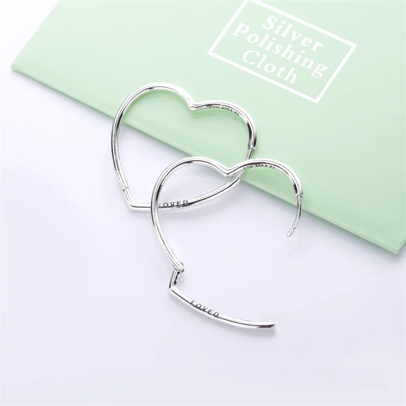 (image pour) Créoles Cœurs Stylisés en Argent, Argent 925/1000ᵉ – Boutique PAN PANDORA France - Afficher 4