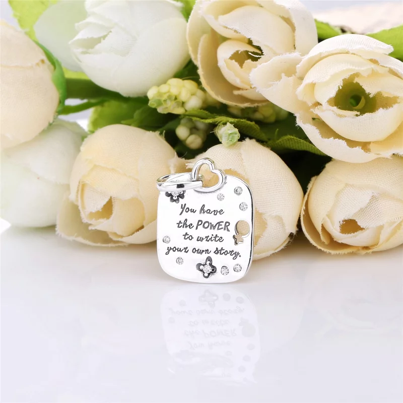 (image pour) Pendentif Devise Girl Power en Argent, Argent 925/1000ᵉ, Oxyde PANDORA France - Afficher 2