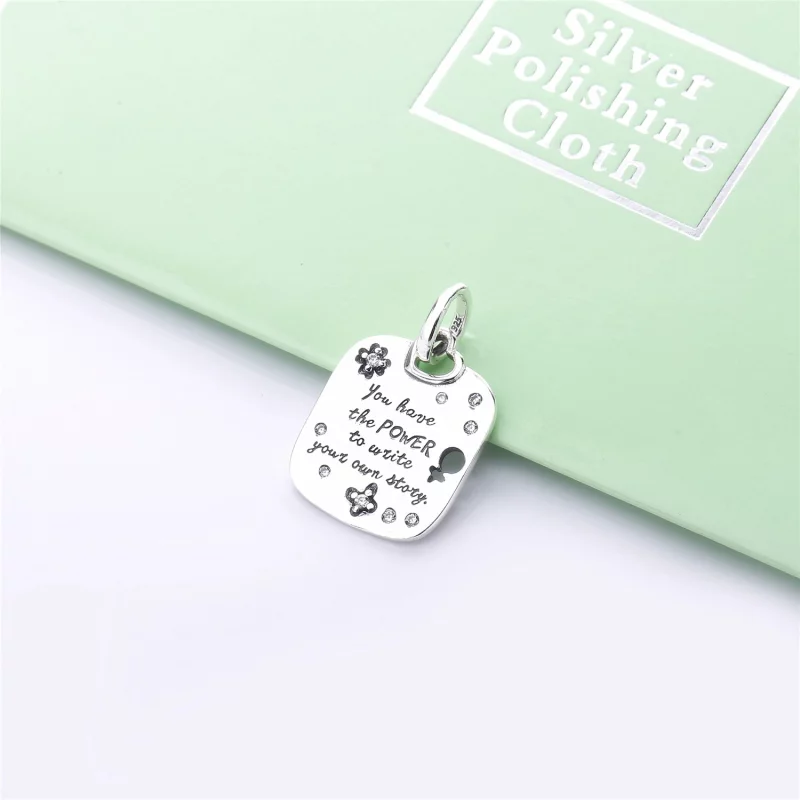 (image pour) Pendentif Devise Girl Power en Argent, Argent 925/1000ᵉ, Oxyde PANDORA France - Afficher 3