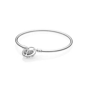 Jonc PANDORA Moments En Argent Coeurs En Fleurs - 597101-17 (image pour) Jonc PANDORA Moments En Argent Coeurs En Fleurs - 597101-17