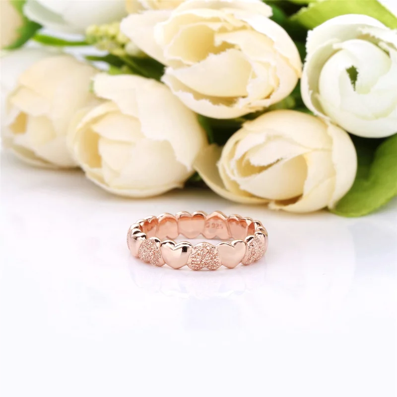 (image pour) Bague Cœurs Grain de Sable en Pandora Rose 187950 - Afficher 4
