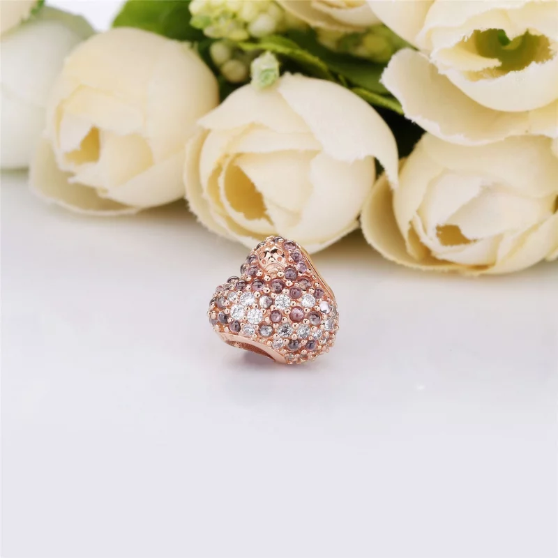 (image pour) Charm Cœur et Coccinelle en PANDORA Rose 787894NPOMX - Afficher 3