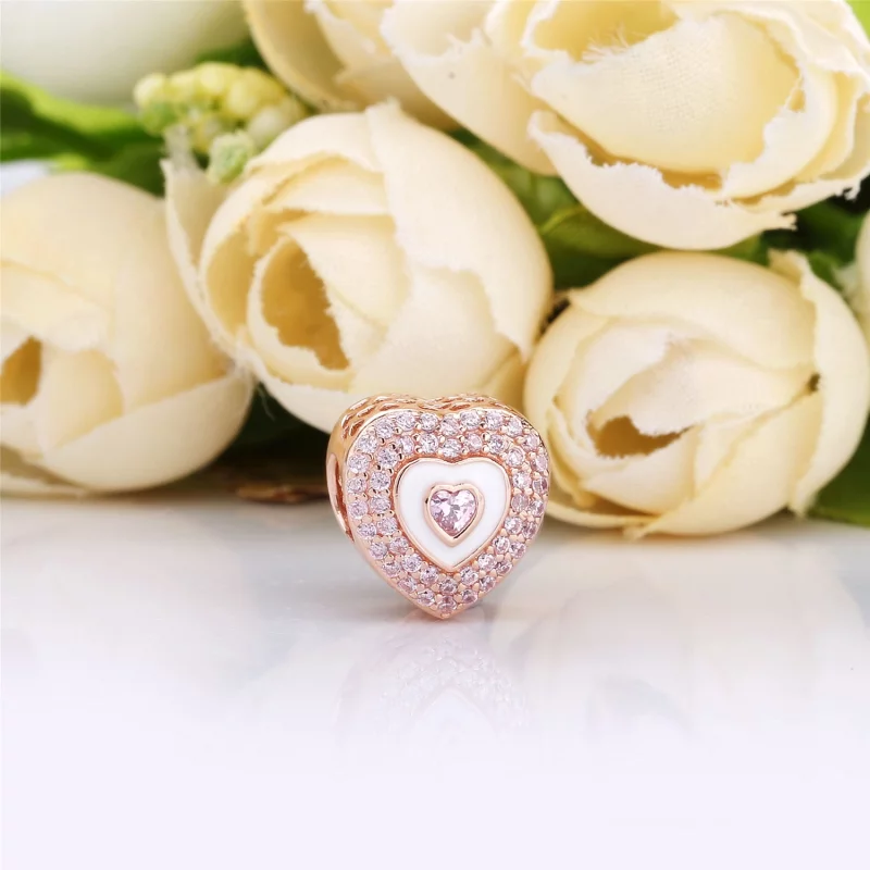 (image pour) Charm Cœurs en Abîme en Pandora Rose 788097NPR - Afficher 2