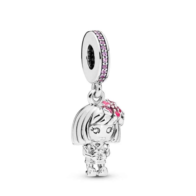(image pour) Charm pendant PANDORA Fille chinoise de fleur 798114SSP