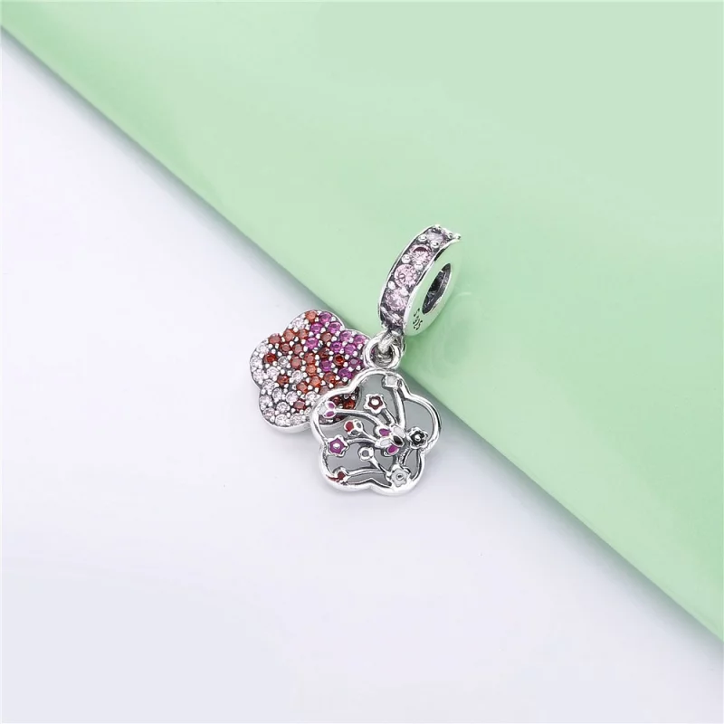 (image pour) Charm pendant PANDORA Pavé à fleurs de pêcher 798112NCCMX - Afficher 2