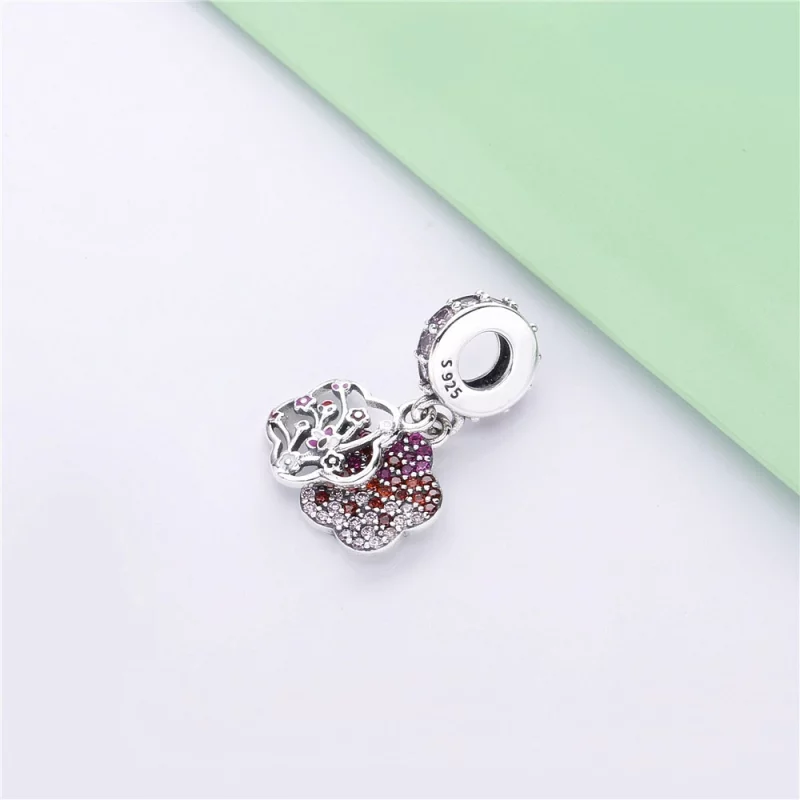 (image pour) Charm pendant PANDORA Pavé à fleurs de pêcher 798112NCCMX - Afficher 3