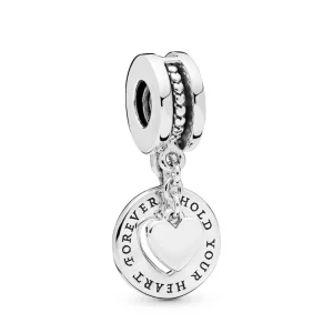 (image pour) Charm pendant PANDORA Tiens ton coeur fendu 798115