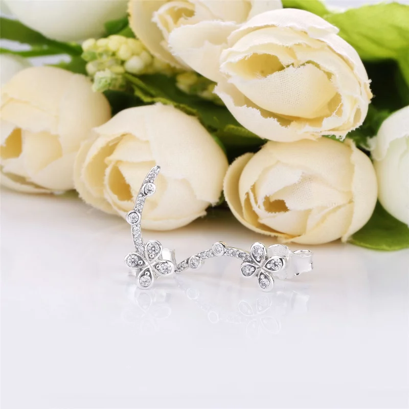 (image pour) Clous d'oreilles PANDORA Fleurs Grimpantes à Quatre Pétales en Argent 297936CZ - Afficher 3