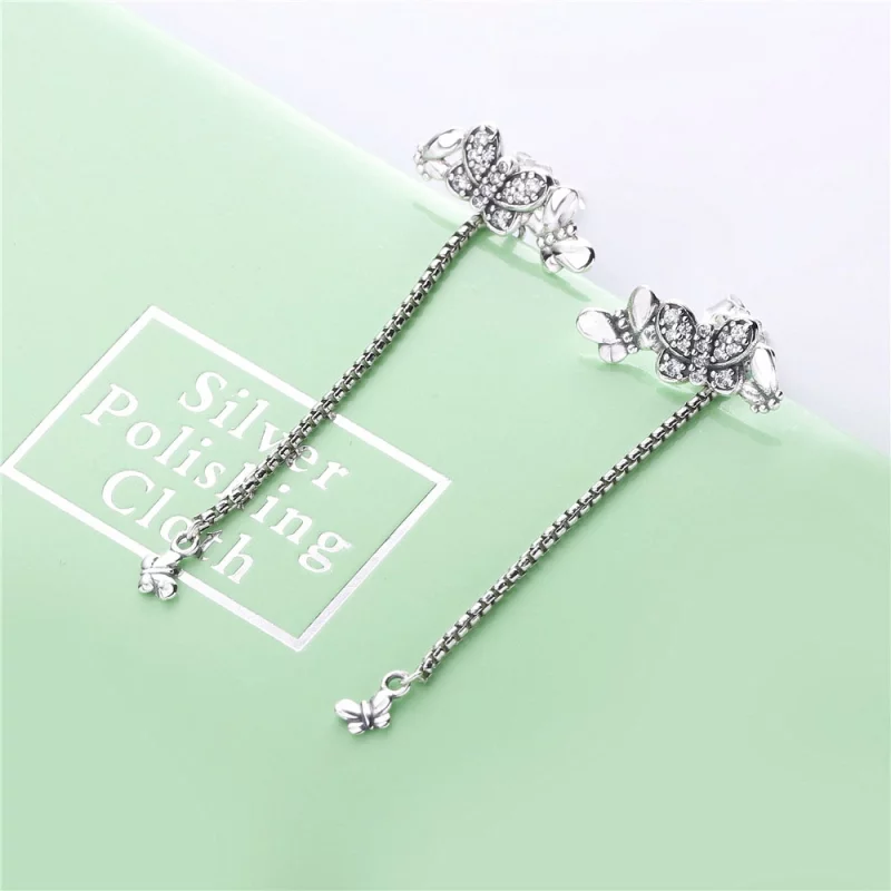 (image pour) Clous d'oreilles PANDORA papillons lumineux en argent 297964CZ - Afficher 2