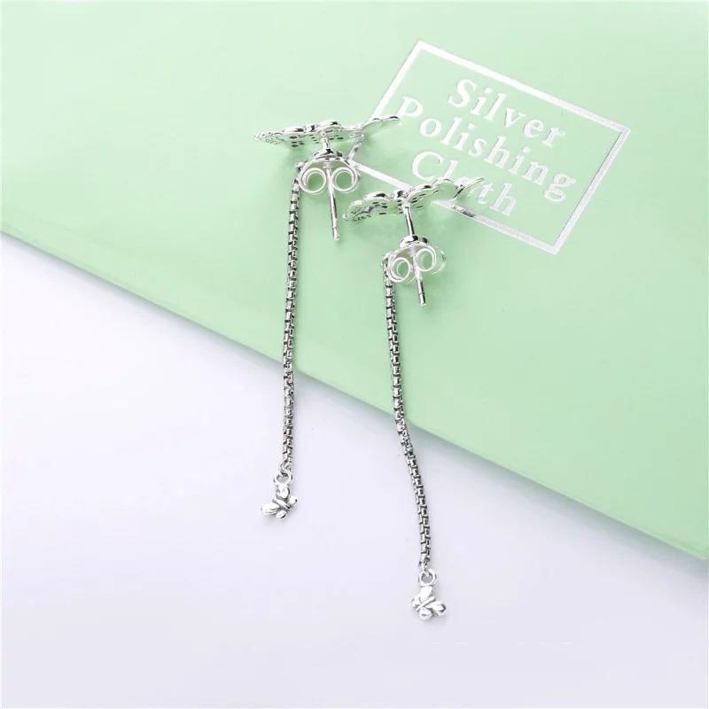 (image pour) Clous d'oreilles PANDORA papillons lumineux en argent 297964CZ - Afficher 3