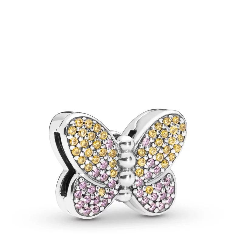 (image pour) PANDORA Reflexions Charm clip Papillon Lumineux en Argent 797864CZM