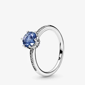 (image pour) Bague PANDORA Couronne Étincelante Bleue 198289NSWB