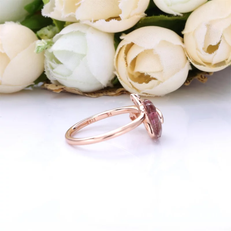 (image pour) Bague PANDORA Feuille en Verre de Murano Rose 188319PMU - Afficher 4