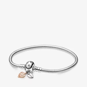 (image pour) Bracelet Maille Serpent et Feuilles Pandora Moments 588333CZ