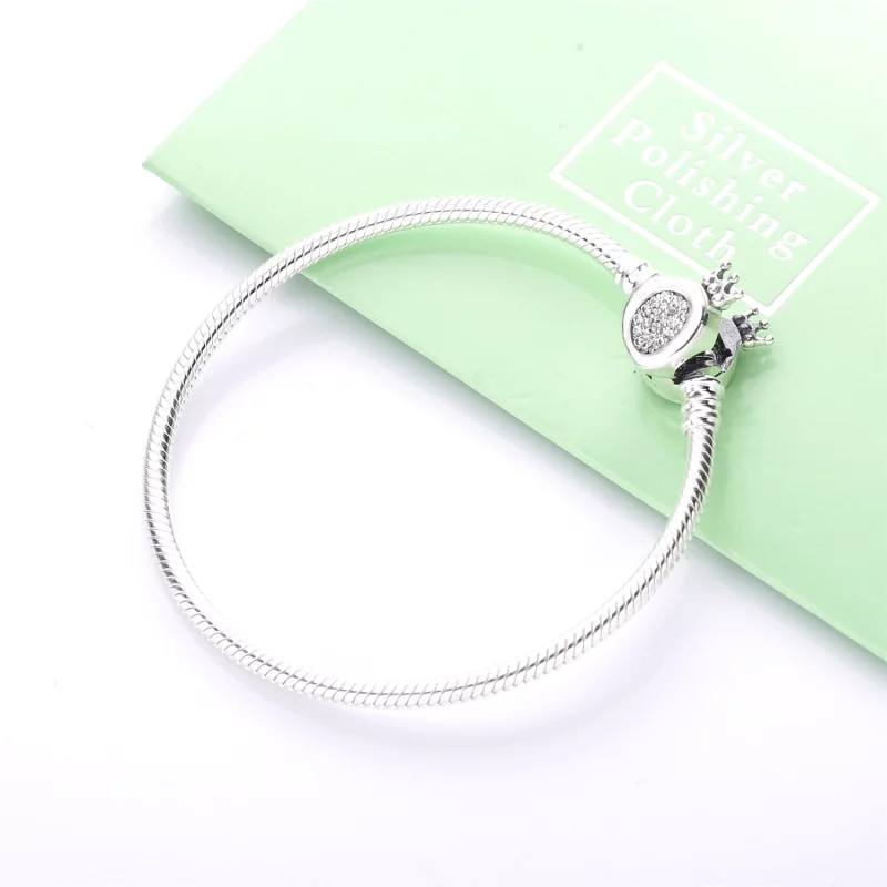(image pour) Bracelet O Couronné & Maille Serpent Pandora Moments 598286CZ - Afficher 3