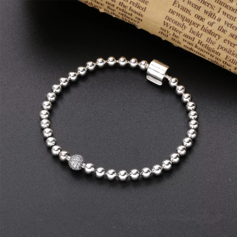 (image pour) Bracelet PANDORA Sphère et Pavé 598342CZ - Afficher 2
