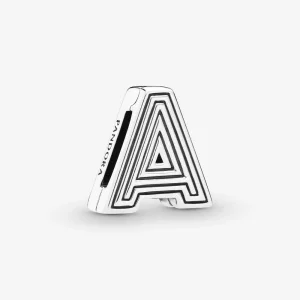 (image pour) Charm Clip Lettre A PANDORA Reflexions en Argent 798197