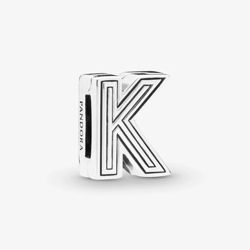 (image pour) Charm Clip Lettre K PANDORA Reflexions en Argent 798207
