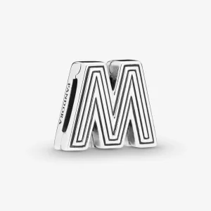 (image pour) Charm Clip Lettre M PANDORA Reflexions en Argent 798209