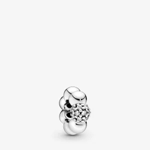 (image pour) Charm espaceur PANDORA Sphère Polie et Pavée 798310CZ