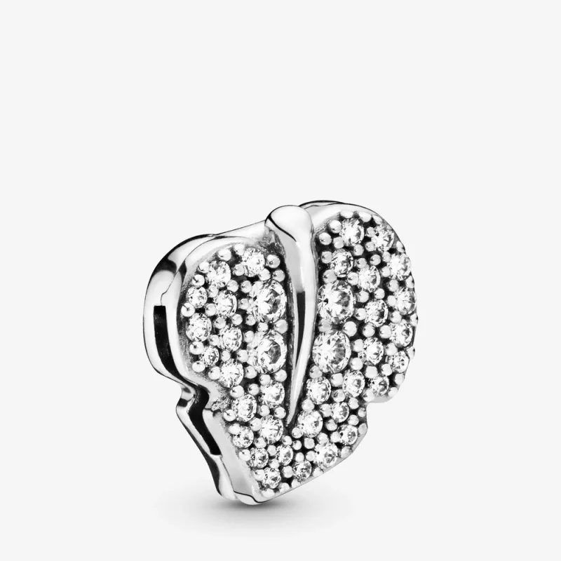(image pour) Charm PANDORA clip Feuille Scintillante 798293CZ