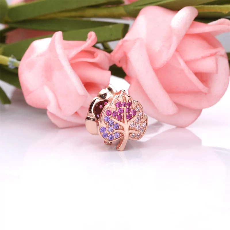 (image pour) Charm PANDORA Feuille Pavée Scintillante 788322NPMMX - Afficher 2