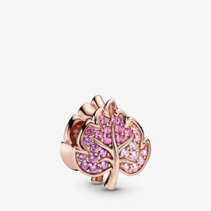(image pour) Charm PANDORA Feuille Pavée Scintillante 788322NPMMX