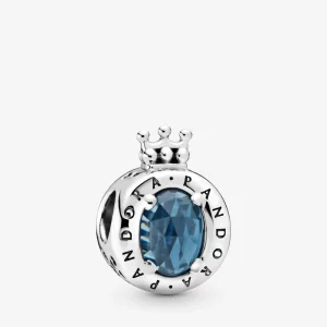 (image pour) Charm PANDORA O Couronné Scintillant Bleu 798266NMB
