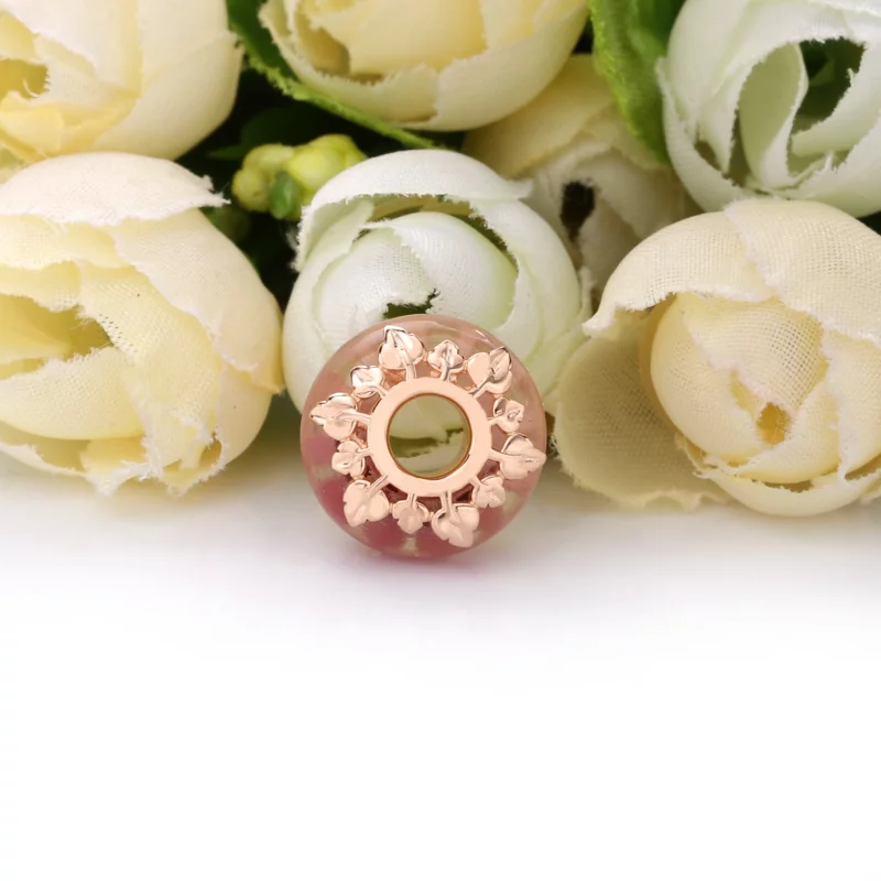 (image pour) Charm PANDORA Verre de Murano Rose et Feuilles 788244 - Afficher 4