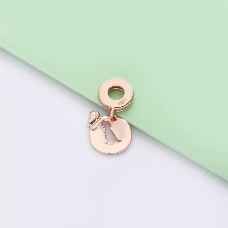 (image pour) Charm pendant Médaillon Dinosaure & Papillon en PANDORA Rose 788180CZ - Afficher 4