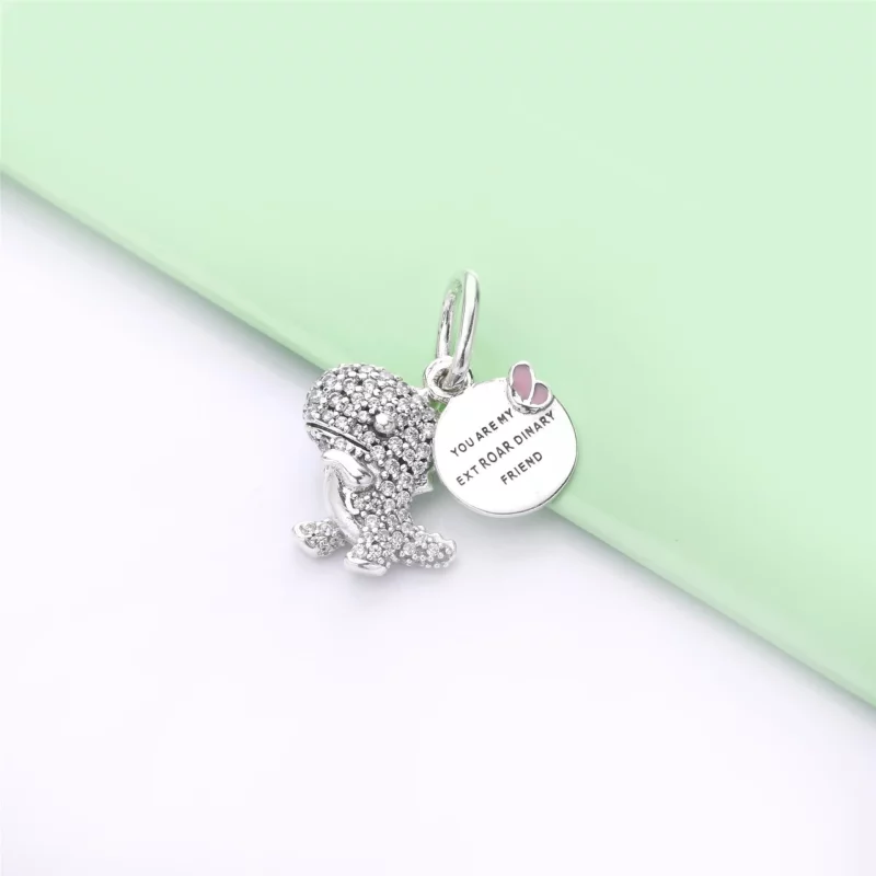 (image pour) Charm pendant PANDORA Dinosaure en Argent 798186CZ - Afficher 2