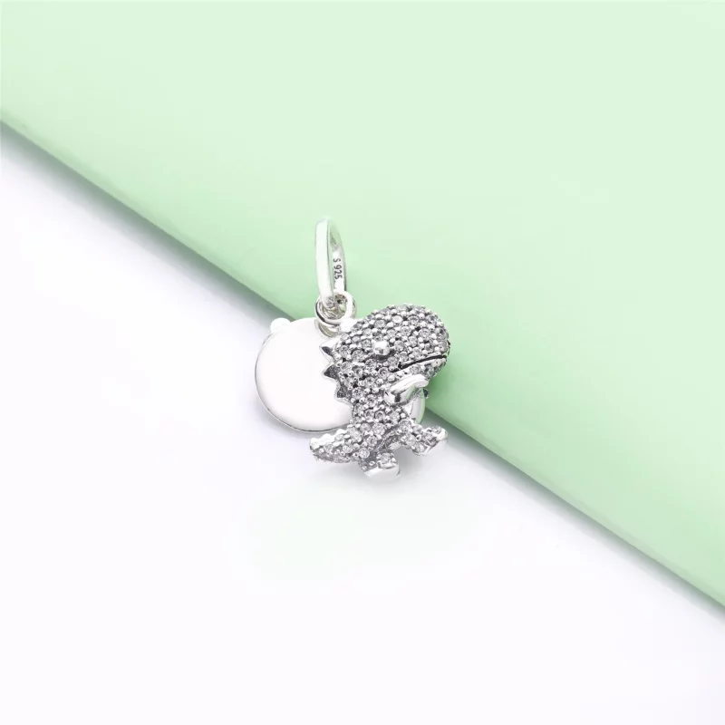 (image pour) Charm pendant PANDORA Dinosaure en Argent 798186CZ - Afficher 3